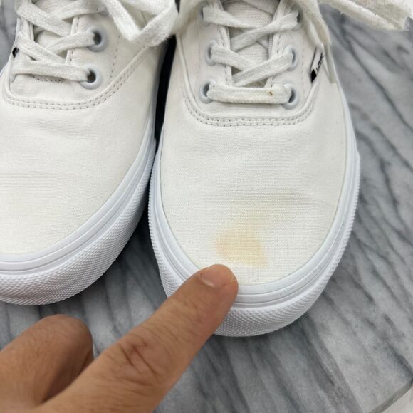 Vans Sneakers Womens 6.5 White Canvas Sneaker Low Top Lace Up Classic Skate Shoe - Picture 7 of 12